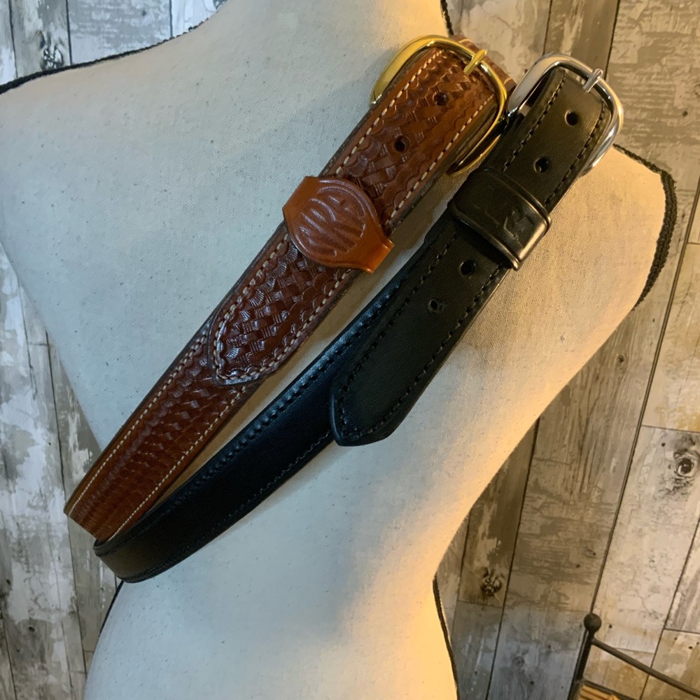 Aker Men’s NRA Stylish Brown and Black belts. Waist 52.